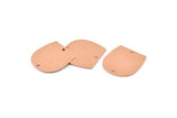 D Shaped Charm, 8 Raw Copper D Shaped Charms With 2 Holes, D Shape Blanks (20x19x0.80mm) M454