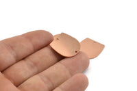 D Shaped Charm, 8 Raw Copper D Shaped Charms With 2 Holes, D Shape Blanks (20x19x0.80mm) M454