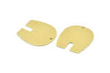 U Shaped Charm, 8 Raw Brass U Shaped Charms With 1 Hole, Blanks (25x22x0.80mm) M456