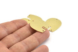 U Shaped Charm, 8 Raw Brass U Shaped Charms With 3 Holes, Blanks (25x22x0.80mm) M457