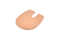 Copper U Shaped Blank, 6 Raw Copper U Shaped Stamping Blanks, Findings (25x22x0.80mm) M458