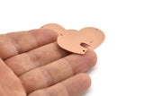 U Shaped Charm, 6 Raw Copper U Shaped Charms With 3 Holes, Blanks (25x22x0.80mm) M460