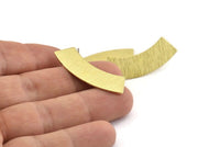 Brass Rectangle Earring, 6 Textured Raw Brass Rectangle Stud Earrings (37x10x0.80mm) M099 A1538
