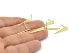 Brass Triangle Earring, 10 Hammered Raw Brass Triangle Stud Earrings (20x4.5x0.80mm) M264 A1557