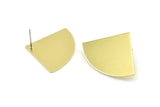 Brass Triangle Earring, 4 Raw Brass Fan Stud Earrings (40x28x0.80mm) M214 A1565