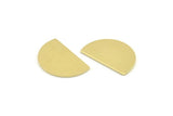 Semi Circle Blank, 12 Raw Brass Half Moon Blanks, Stamping Blanks (22x14x0.80mm) M401