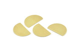 Semi Circle Blank, 12 Raw Brass Half Moon Blanks, Stamping Blanks (22x14x0.80mm) M401