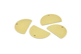 Semi Circle Charm, 12 Raw Brass Half Moon Charms With 1 Hole, Blanks, Stamping Blanks (22x14x0.80mm) M403
