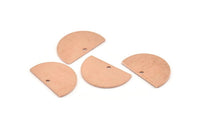 Semi Circle Charm, 12 Raw Copper Half Moon Charms With 1 Hole, Blanks, Stamping Blanks (22x14x0.80mm) M405
