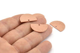 Semi Circle Charm, 12 Raw Copper Half Moon Charms With 1 Hole, Blanks, Stamping Blanks (22x14x0.80mm) M405
