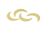 Brass Moon Blank, 24 Raw Brass Crescent Moon Blanks, Stamping Blanks (22x5x0.80mm) M409