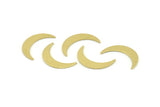 Brass Moon Blank, 24 Raw Brass Crescent Moon Blanks, Stamping Blanks (22x5x0.80mm) M409