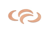 Copper Moon Blank, 24 Raw Copper Crescent Moon Blanks, Stamping Blanks (22x5x0.80mm) M410