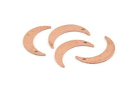 Copper Moon Charm, 24 Raw Copper Crescent Moon Charms With 1 Hole, Stamping Blanks (22x5x0.80mm) M411