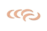 Copper Moon Charm, 24 Raw Copper Crescent Moon Charms With 1 Hole, Stamping Blanks (22x5x0.80mm) M411