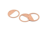 Copper Round Charm, 12 Raw Copper Round Charms With 1 Hole, Blanks, Stamping Blanks (25x0.80mm) M417
