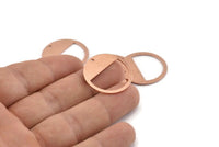 Copper Round Charm, 12 Raw Copper Round Charms With 1 Hole, Blanks, Stamping Blanks (25x0.80mm) M417
