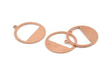 Copper Round Charm, 12 Raw Copper Round Charms With 1 Loop, Blanks, Stamping Blanks (25x0.80mm) M418