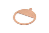 Bakır Yuvarlak Charm, 1 Döngülü 12 Ham Bakır Yuvarlak Charm, Boşluklar, Damgalama Boşlukları (25x0,80 mm) M424