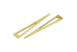 Brass Triangle Blank, 12 Hammered Raw Brass Triangle Stamping Blanks, Findings (50x8x0.80mm) M435
