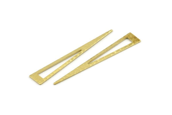 Brass Triangle Blank, 12 Hammered Raw Brass Triangle Stamping Blanks, Findings (50x8x0.80mm) M435