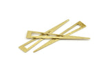 Brass Triangle Blank, 12 Hammered Raw Brass Triangle Stamping Blanks, Findings (50x8x0.80mm) M435
