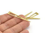 Brass Triangle Blank, 12 Hammered Raw Brass Triangle Stamping Blanks, Findings (50x8x0.80mm) M435