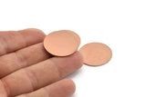 Copper Round Disc, 6 Raw Copper Stamping Tags (25x0.80mm) D0526
