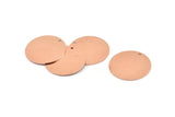 Copper Round Tag, 6 Raw Copper Stamping Tags, Personalized Letter Tag, Necklace, Bracelet Charm (25x0.80mm) D0470