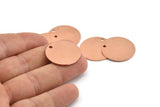 Copper Round Tag, 6 Raw Copper Round Charms With 1 Hole, Stamping Tags, Personalized Letter Tag (25x0.80mm) M423