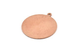 Copper Round Tag, 6 Raw Copper Round Charms With 1 Loop, Stamping Tags, Personalized Letter Tag (25x0.80mm) M426
