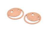 Copper Star Blank, 8 Raw Copper Moon And Star Blanks, Findings (25x0.80mm) M430