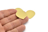 D Shaped Blank, 8 Raw Brass D Shaped Stamping Blanks (25x22x0.80mm) M463