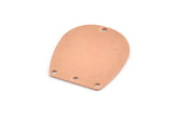 D Shaped Charm, 6 Raw Copper D Shaped Charms With 4 Holes, D Shape Blanks (25x22x0.80mm) M472