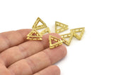 Brass Triangle Charm, 8 Raw Brass Triangles Charms, Connectors (14x4mm) N0764