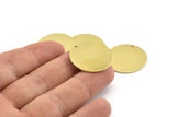 Brass Round Tag, 8 Raw Brass Round Charms With 1 Hole, Stamping Tags (25x0.80mm) M474