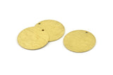 Brass Round Tag, 8 Textured Raw Brass Round Charms With 1 Hole, Stamping Tags (25x0.80mm) M476
