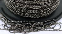 Gunmetal Necklace Chain, 5 Meters 16.5 Feet (1mm) Gunmetal Brass Ball Chain ( Z009 )