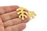 Brass Leaf Charm, 8 Textured Raw Brass Leaf Charms With 1 Hole, Findings (32x25x0.80mm) M482