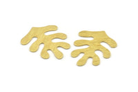 Brass Leaf, 8 Raw Brass, Textured Leaf, Leaf Blank, Leaf Charm, Stamping Blank, Leaf Findings (32x25x0.80mm) M488