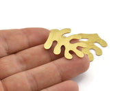 Brass Leaf, 8 Raw Brass, Textured Leaf, Leaf Blank, Leaf Charm, Stamping Blank, Leaf Findings (32x25x0.80mm) M488