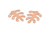 Copper Leaf, 8 Raw Copper, Leaf Blank, Leaf Charm, Stamping Blank, Leaf Findings (32x25x0.80mm) M487