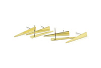 Brass Triangle Earring, 10 Raw Brass Triangle Stud Earrings (20x4.5x0.80mm) M140 A1577
