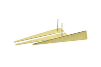 Brass Triangle Earring, 6 Textured Raw Brass Triangle Stud Earrings (50x8x0.80mm) M150 A1576