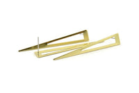 Brass Triangle Earring, 8 Raw Brass Triangle Stud Earrings (50x8x0.80mm) M152 A1589