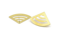 Brass Triangle Earring, 6 Raw Brass Fan Stud Earrings (40x28x0.80mm) M203 A1591