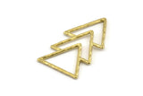 Brass Triangle Pendant, 2 Raw Brass Geometric Pendants (50x27x2mm) N0965