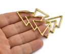 Brass Triangle Pendant, 2 Raw Brass Geometric Pendants (50x27x2mm) N0965