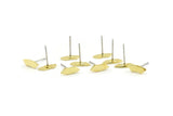 Stud Earring, 12 Raw Brass, Stud Earrings, Ear Stud, Brass Earrings (11x3.5x0.80mm) A1587