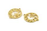 Moon Phases Charm, 4 Raw Brass Crescent Charms With 2 Loops, Connectors, Bracelet Parts (22mm) N1356